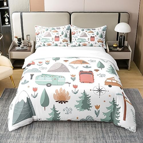 Erosebridal Kids Camper Theme 100 Cotton Duvet Cover Set King