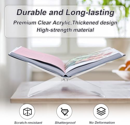 Crikele acrylic book stand holder for open books