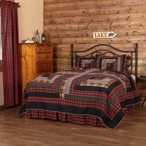 Stylish Rustic Canvas Quilt Set King Bedding with Rustic Pillow Shams Machine Washable