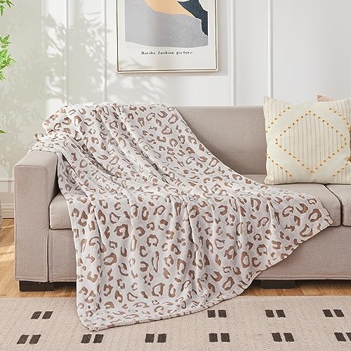 Premium Cheetah Print Flannel Fleece Throw Blanket for Women - Soft Warm Cozy