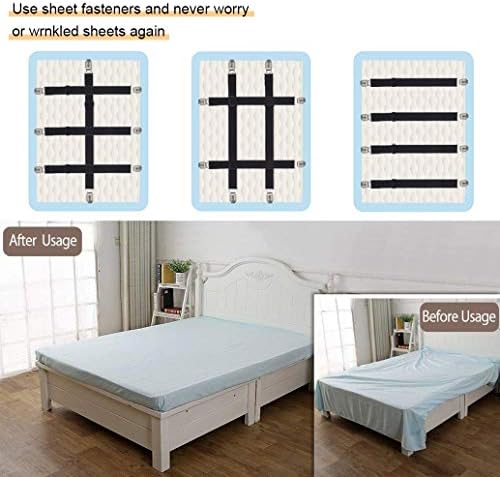 Adjustable Bed Sheet Grippers 8-Pack Black