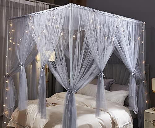 VETHIN 4 Corners Princess Bed Canopy