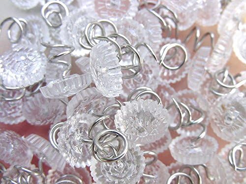 60 Pcs Upholstery Tacks Clear Heads Twist Pins for Bedskirts