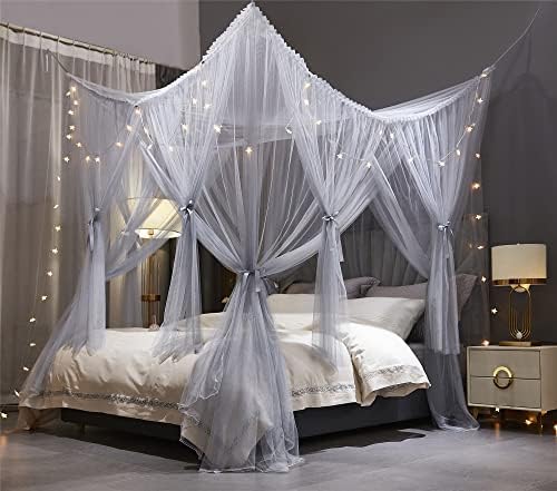 VETHIN 4 Corners Princess Bed Canopy