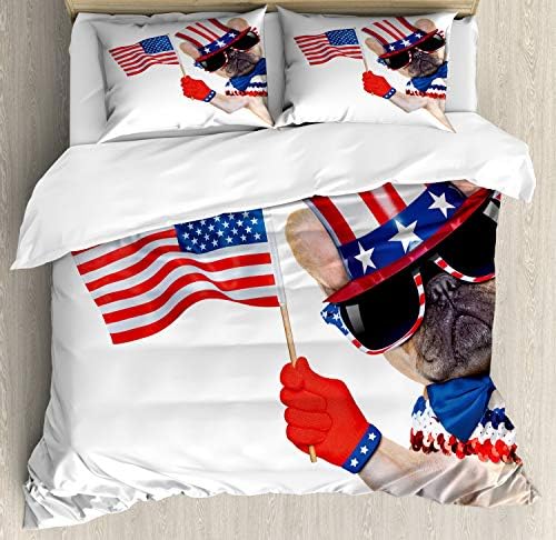 Ambesonne Patriotic 4th of July Duvet Cover Set for Kids