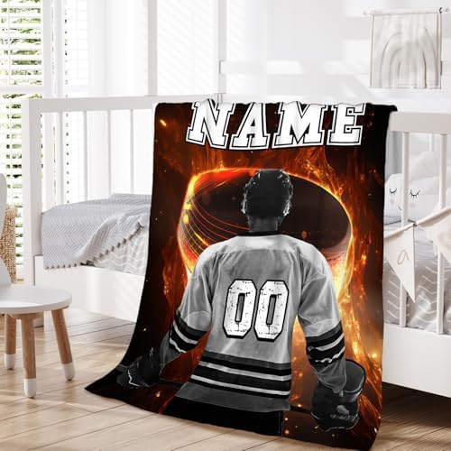 Personalized Hockey Blanket for Boys and Men