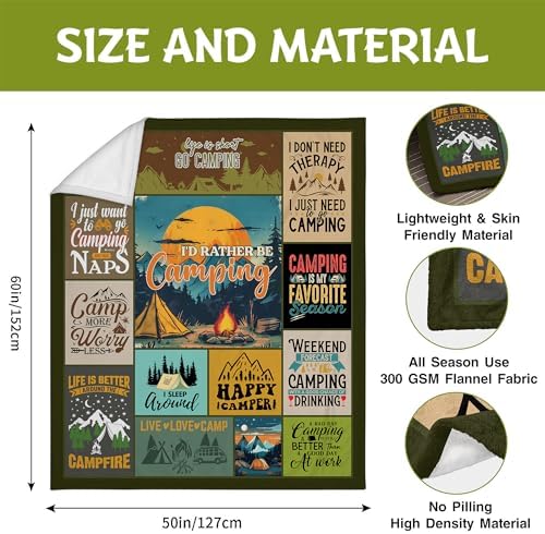 Premium Camping Blanket for Men Hilarious Functional Gift for Dads Day
