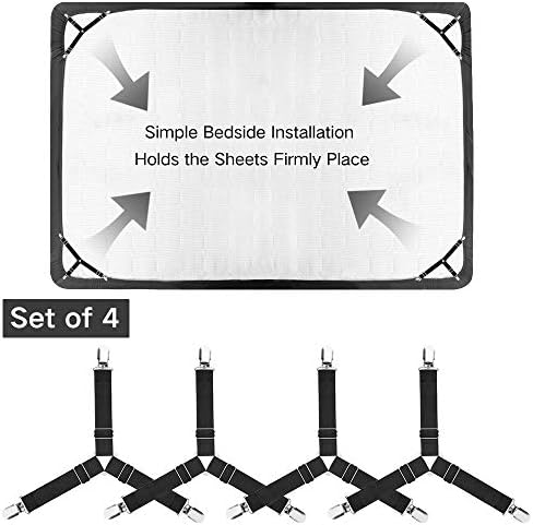 Adjustable Foloda Bed Sheet Fastener 4 Stable Triangle Clips with Nickel Clamps