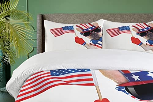 Ambesonne Patriotic 4th of July Duvet Cover Set for Kids