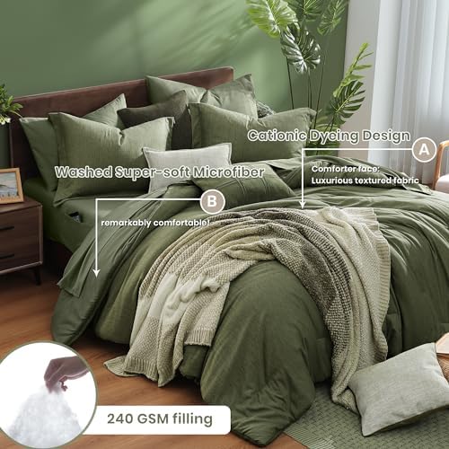 Monbix Queen Bedding Set - Luxurious and Comfortable Bed in a Bag Set