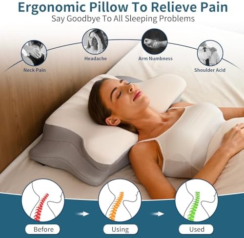 Ergonomic Memory Foam Neck Pillow for Pain Relief