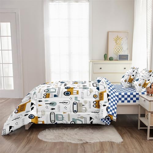 4-Pcs Construction Twin Bedding Set for Kids