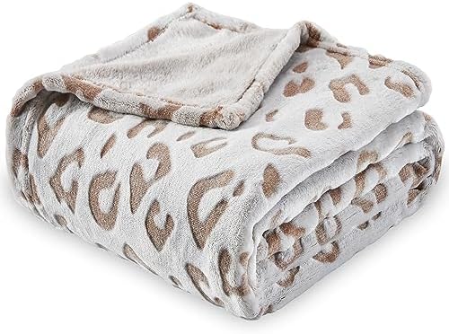 Premium Cheetah Print Flannel Fleece Throw Blanket for Women - Soft Warm Cozy