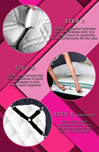 The Samuel XL Pink Bed Bridge Twin to King 10 Bed Gap Filler