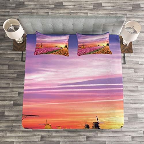 Natures Touch Ambesonne Bedspread Set Queen Size Sunset Sky View