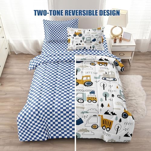4-Pcs Construction Twin Bedding Set for Kids