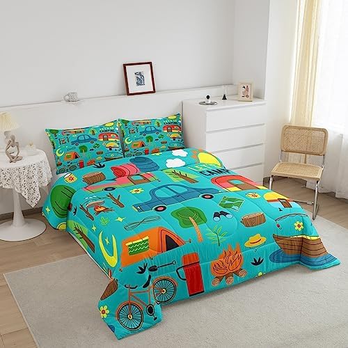 Camper Comforter Set for Travelers - Quilt for Kids and Adults