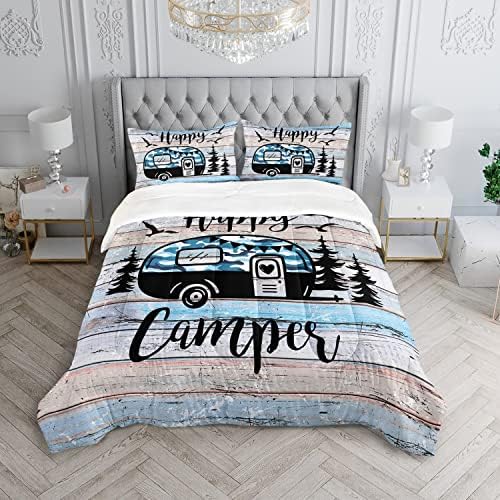 HOSIMA Happy Camping Decor Camouflage Bedding Set