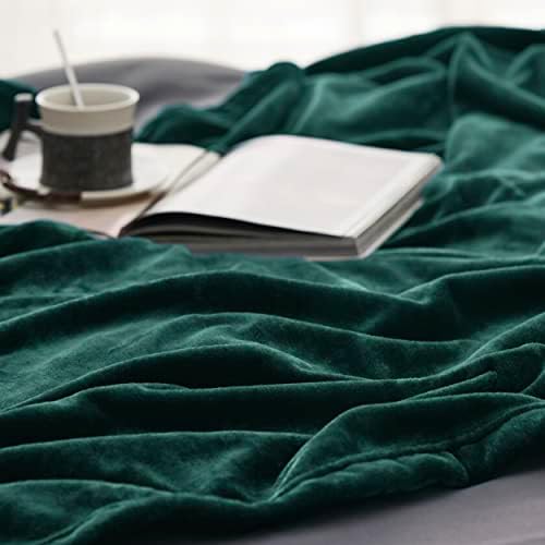 Bedsure Cozy Fleece Luxury Fulton Blanket Queen Size Emerald Green