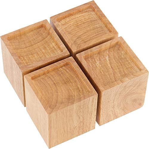 4-Pack 3-Inch Natural Wood Bed Risers