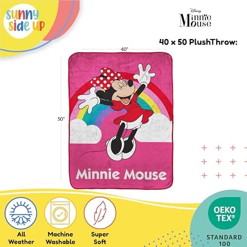 Sunny Side Up Disney Minnie Mouse Plush Travel Throw Blanket 40x50 inches