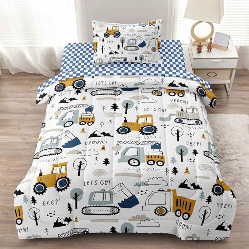 4-Pcs Construction Twin Bedding Set for Kids