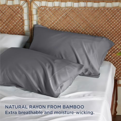Bedsure 20x30 Pillowcases cooling Bamboo Pillowcase Set for Queen Size