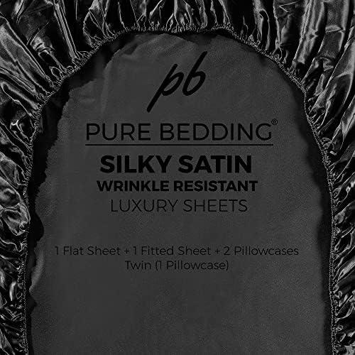 Pure Bedding Luxury Satin Sheets Queen