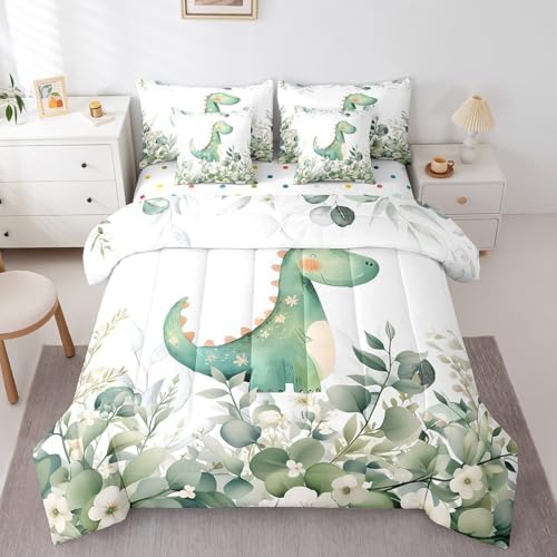 Erosebridal 7-Piece Cartoon Dinosaur Bedding Comforter Set