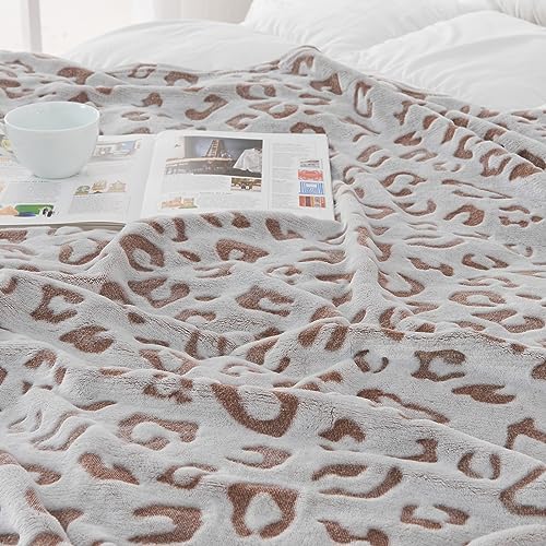 Premium Cheetah Print Flannel Fleece Throw Blanket for Women - Soft Warm Cozy