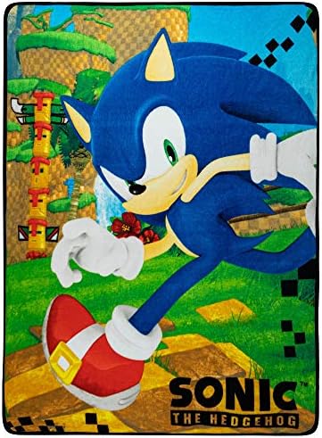 Franco Kids Bedding Perfectly Padded Micro-Raschel Throw Sonic The Hedgehog