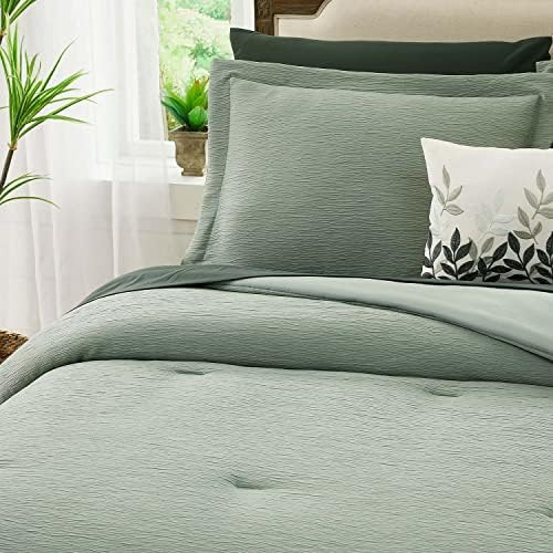 MaiRve Sage Green Comforter Set Queen Size