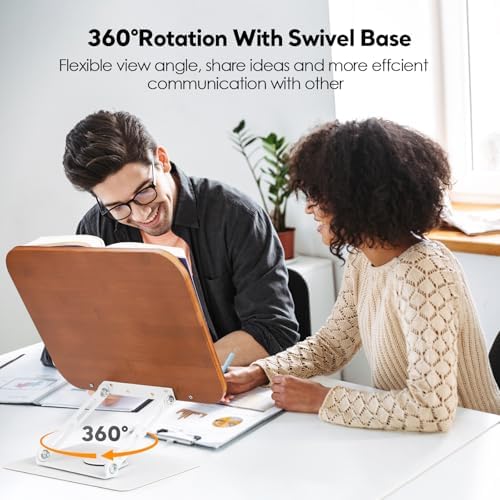 FLINKYE Adjustable Book Stand with 360 Rotation for Desk Use