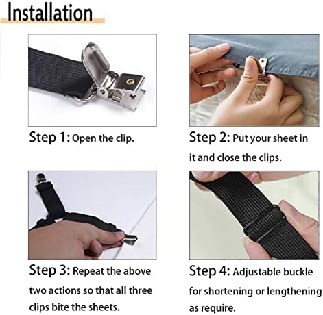 Adjustable Elastic Sheet Fasteners for All Bed Sizes