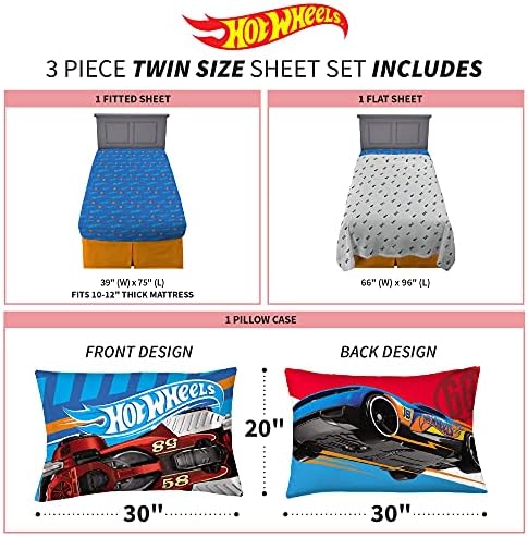Hot Wheels Twin Bedding Set Super Soft Easy to Care For