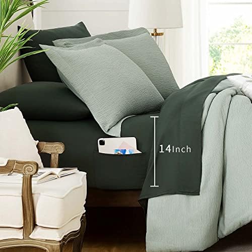 MaiRve Sage Green Comforter Set Queen Size