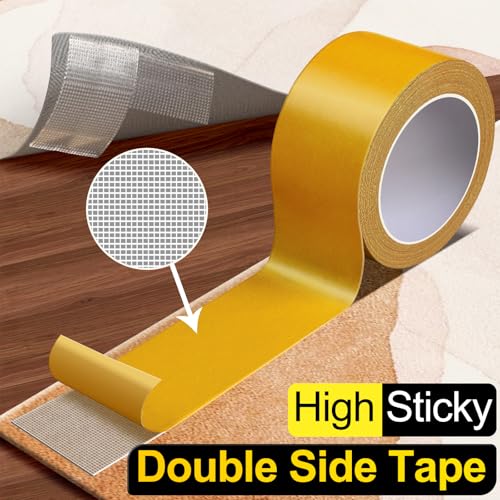 PACKKA Double Sided Tape 1inchx33FT for Carpets and Decor