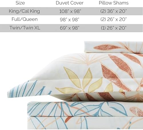 Southshore Fine Living Tropic Leaf Premium Duvet Cover Set KingCalif King