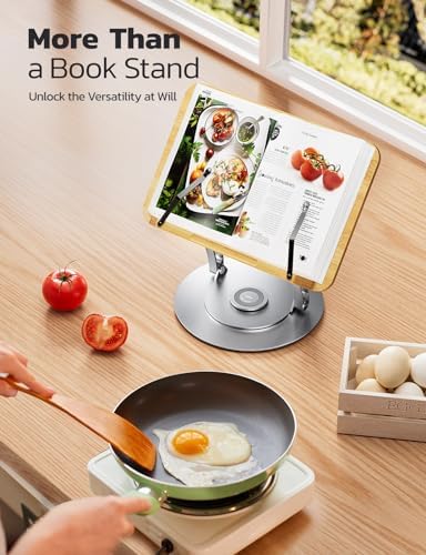 Nulaxy Bamboo 360 Rotating Book Stand