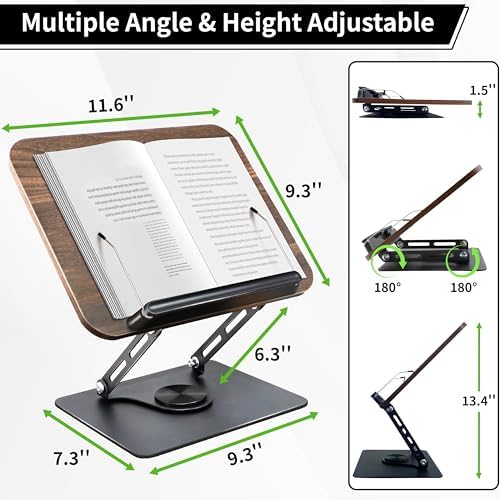 Universal 360 Swivel Book Stand for Reading Cooking or Home Use