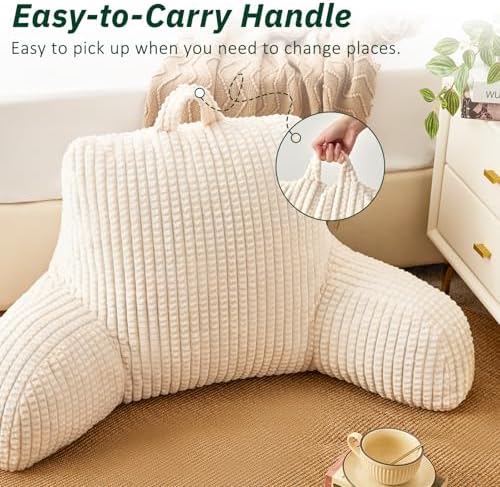 Loves Cabin Ergonomic Bed Reading Pillow with Pockets