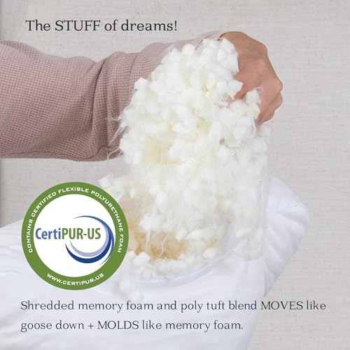 DreamyBlue Signature Pillow Adjustable Loft Shredded Memory Foam Sleep Comfort