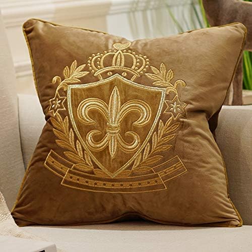 Avigers 18x18 Inch Velvet Cushion Cover Luxury European Pillowcase Brown