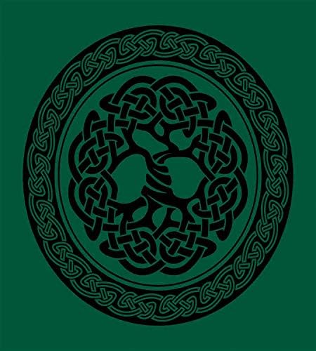 Ambesonne Celtic Duvet Cover Set Monochrome Tree of Life Illustration Forest Green