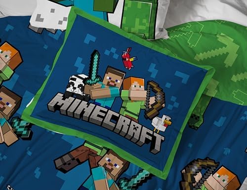 Jay Franco Minecraft Twin Comforter Set Kids Bedding creeper zombie theme