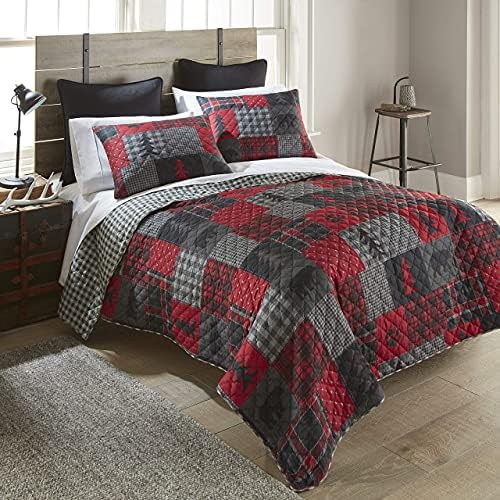 Donna Sharp FullQueen Quilt Set - Trendy Gingham Design Machine Washable