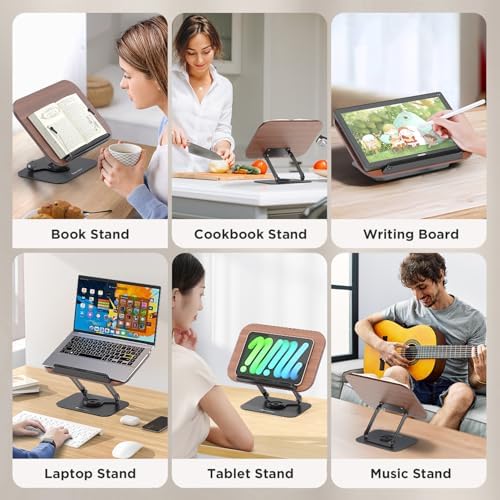 Ergonomic 360 Adjustable Durable Book Stand for Office Study Kitchen More