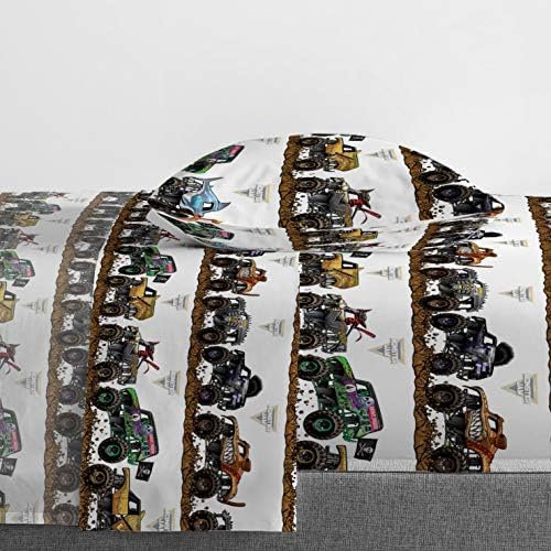 Jay Franco Monster Jam Tracks - Cozy Twin Sheet Set for Kids