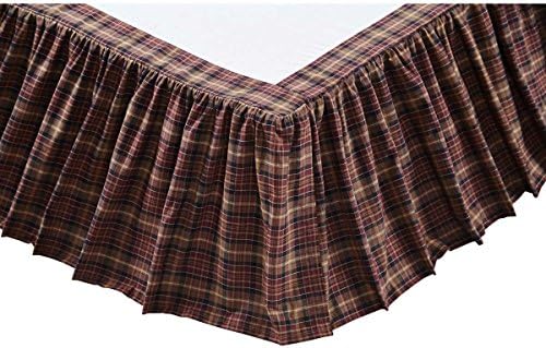 VHC Brands Abilene Star Bed Skirt 60x80 Burgundy