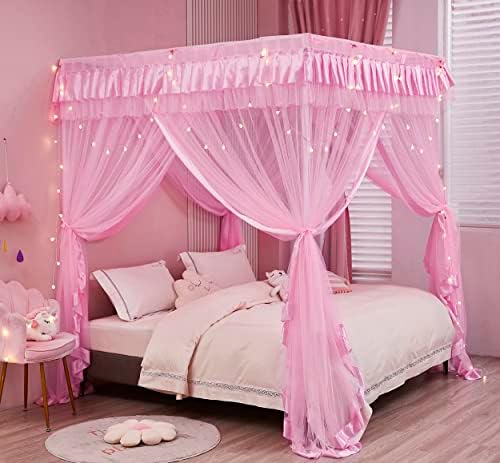 Mengersi Bed Canopy for Girls Soft protective and stylish for twins